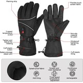 Verwarmde handschoenen voor mannen en vrouwen, winter-motorhandschoenen, 7,4 V, 3000 mAh, oplaadbare verwarmde handschoenen, 3 temperatuurniveaus, waterdichte warme handschoenen, verwarmde elektrische