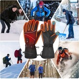 Verwarmde handschoenen voor mannen en vrouwen, winter-motorhandschoenen, 7,4 V, 3000 mAh, oplaadbare verwarmde handschoenen, 3 temperatuurniveaus, waterdichte warme handschoenen, verwarmde elektrische