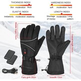 Verwarmde handschoenen voor mannen en vrouwen, winter-motorhandschoenen, 7,4 V, 3000 mAh, oplaadbare verwarmde handschoenen, 3 temperatuurniveaus, waterdichte warme handschoenen, verwarmde elektrische