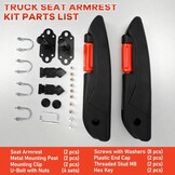 Autostoelarmsteun, compatibel met VW T4, T5, T6, F-iat Ducato, verstelbare armleuning, armsteun, instelbaar van 0-120 graden, 37 cm, verstelbaar, universele maat, handheld frame voor vrachtwagens en