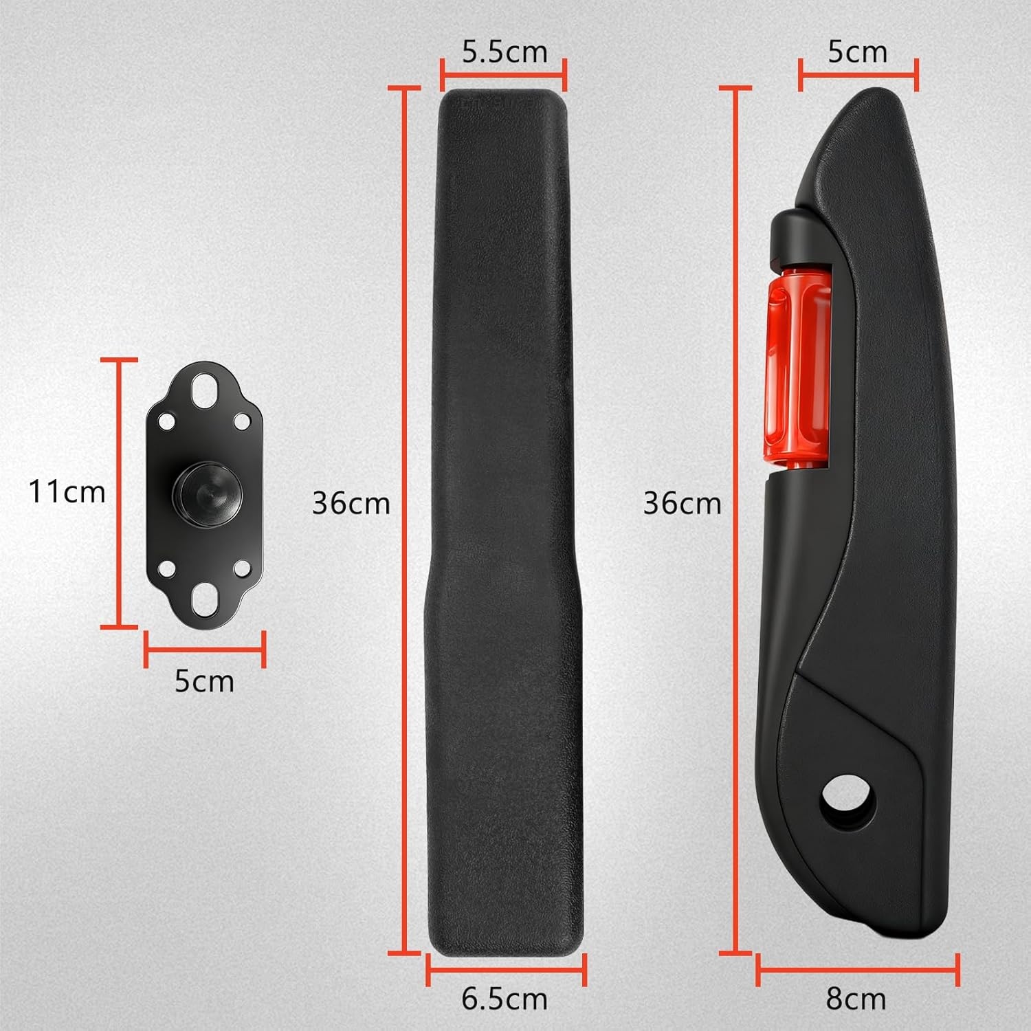 Autostoelarmsteun, compatibel met VW T4, T5, T6, F-iat Ducato, verstelbare armleuning, armsteun, instelbaar van 0-120 graden, 37 cm, verstelbaar, universele maat, handheld frame voor vrachtwagens en