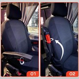 Autostoelarmsteun, compatibel met VW T4, T5, T6, F-iat Ducato, verstelbare armleuning, armsteun, instelbaar van 0-120 graden, 37 cm, verstelbaar, universele maat, handheld frame voor vrachtwagens en