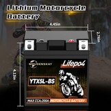 Lithium Motorfietsaccu 12V Lithium Powersports Accu met BMS (YTX5L-BS 12.8V 2Ah 200CCA) LiFePO4 Motorfietsaccu Startaccu voor motorfietsen, ATV's, UTV's, waterscooters, enz. - Maat YTX5L-BS new