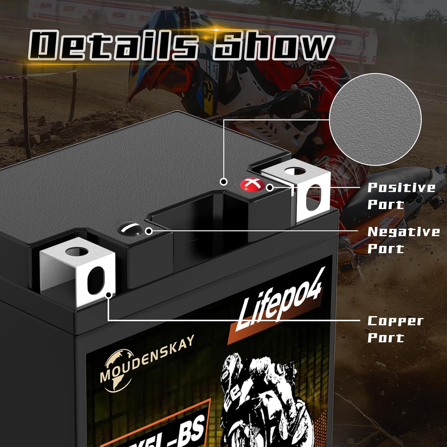 Lithium Motorfietsaccu 12V Lithium Powersports Accu met BMS (YTX5L-BS 12.8V 2Ah 200CCA) LiFePO4 Motorfietsaccu Startaccu voor motorfietsen, ATV's, UTV's, waterscooters, enz. - Maat YTX5L-BS new
