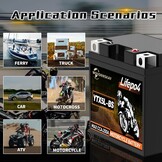 Lithium Motorfietsaccu 12V Lithium Powersports Accu met BMS (YTX5L-BS 12.8V 2Ah 200CCA) LiFePO4 Motorfietsaccu Startaccu voor motorfietsen, ATV's, UTV's, waterscooters, enz. - Maat YTX5L-BS new