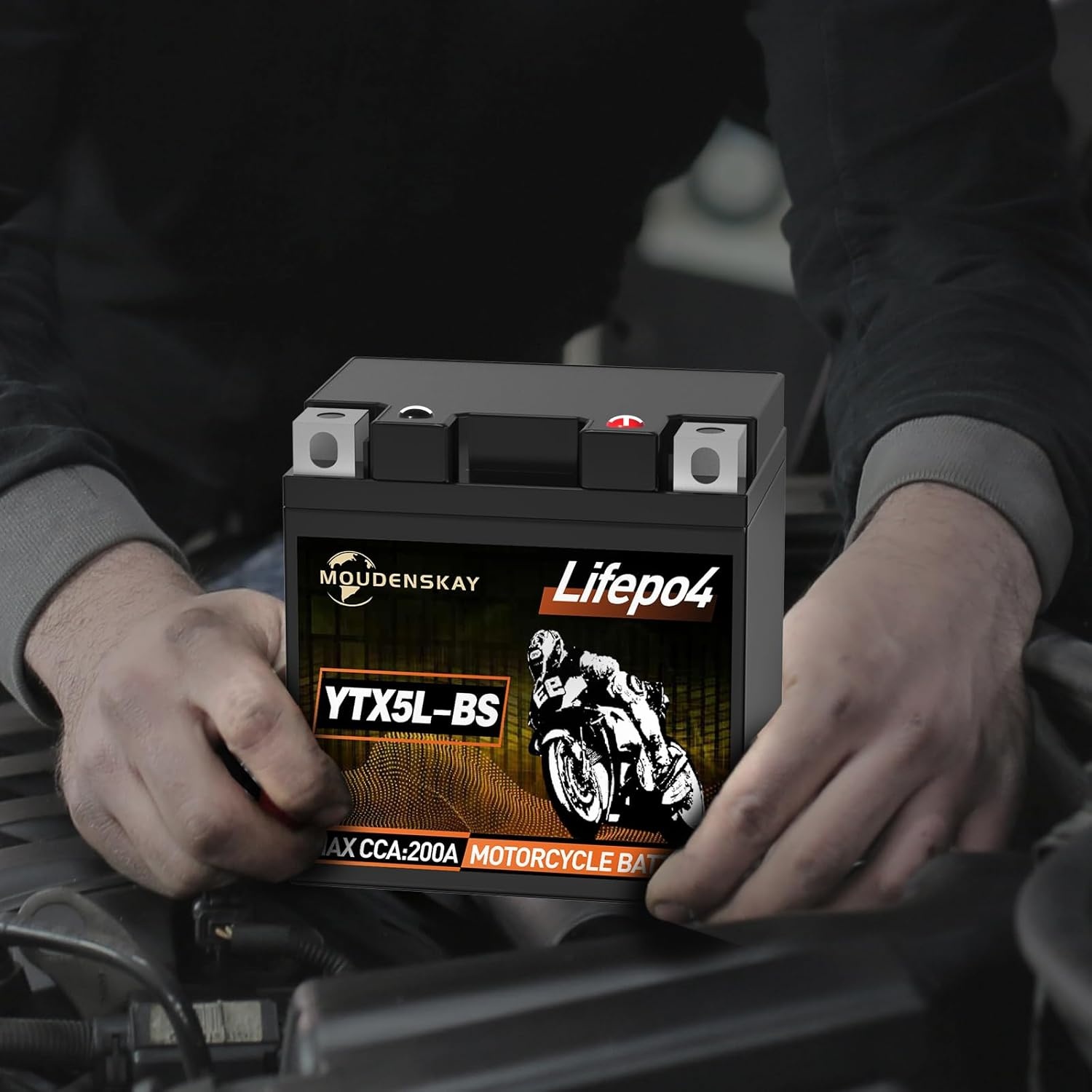 Lithium Motorfietsaccu 12V Lithium Powersports Accu met BMS (YTX5L-BS 12.8V 2Ah 200CCA) LiFePO4 Motorfietsaccu Startaccu voor motorfietsen, ATV's, UTV's, waterscooters, enz. - Maat YTX5L-BS new
