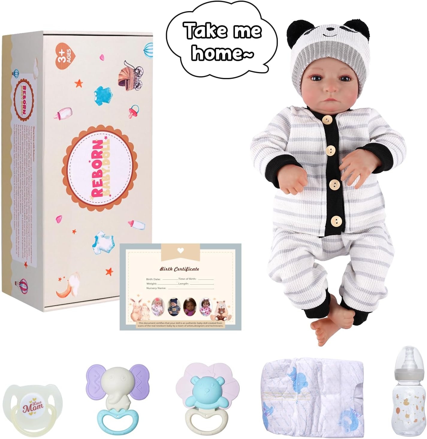 BABESIDE Reborn Jongenspoppen 20 Inch Aiden Realistische Babypop Levensechte Babypop Stoffen Lichaam Reborn Poppen Pasgeboren Echte Babypoppen Die Er Echt Uitzien Open Oog