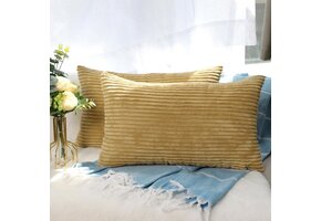 Kussenhoes 40x80 cm Corduroy Crème (2 stuks) - 72% Korting