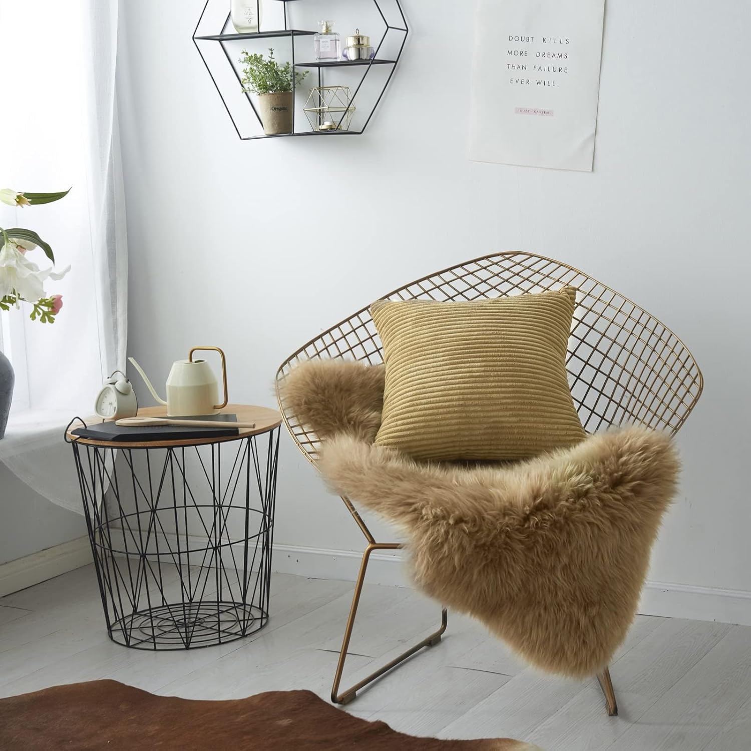 CALIYO Kussenhoes 40x80 cm, Crème Corduroy Kussenslopen met Onzichtbare Rits voor Bank, Woonkamer en Slaapkamer 2 Stuks