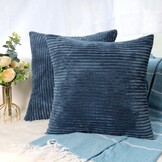 CALIYO Kussenhoes 40x80 cm, Crème Corduroy Kussenslopen met Onzichtbare Rits voor Bank, Woonkamer en Slaapkamer 2 Stuks