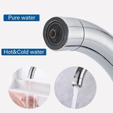 Auralum 3-Weg Keukenkraan voor Gootsteen Kraan in Messing met 2 Knoppen voor Luchtreiniger, Warm en Koud Water (Chroom)