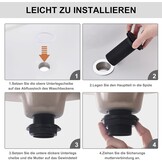 KENES Zwart Mat Universele Afvoergarnituur Zonder Overloop voor Wastafel, Moderne Pop-up Click-Clack Wastafelstop
