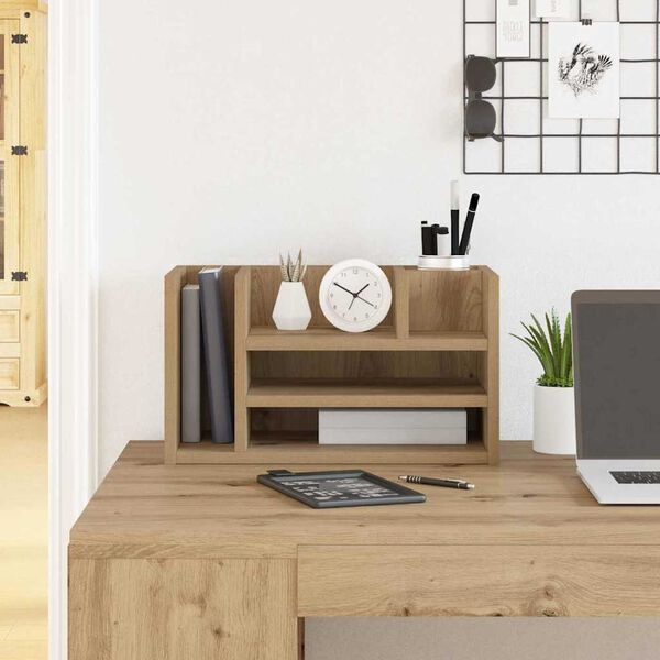 vidaXL Bureau Organizer Zwart eiken 44.5 x 24 x 25 cm Bewerkt hout