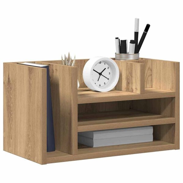 vidaXL Bureau Organizer Zwart eiken 44.5 x 24 x 25 cm Bewerkt hout