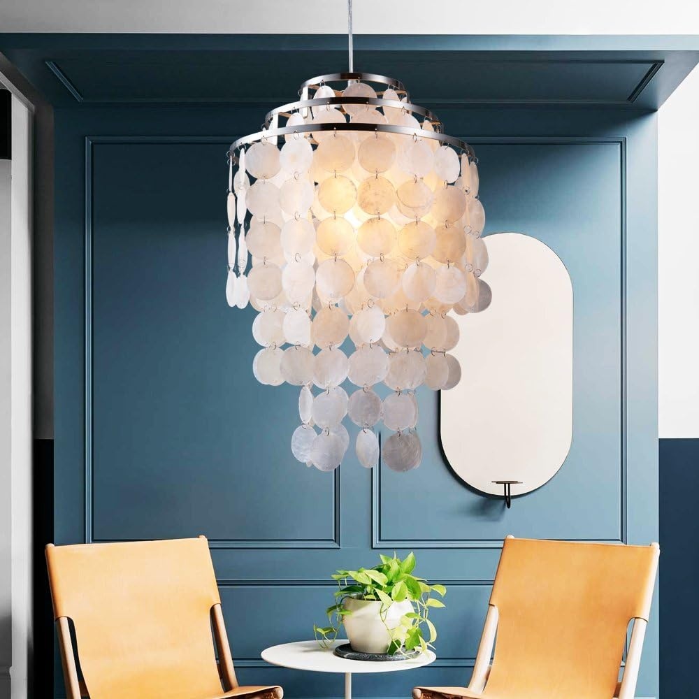 Newrays moderne Scandinavische witte natuurlijke schelp hangende hanglamp voor thuis slaapkamer woonkamer restaurant