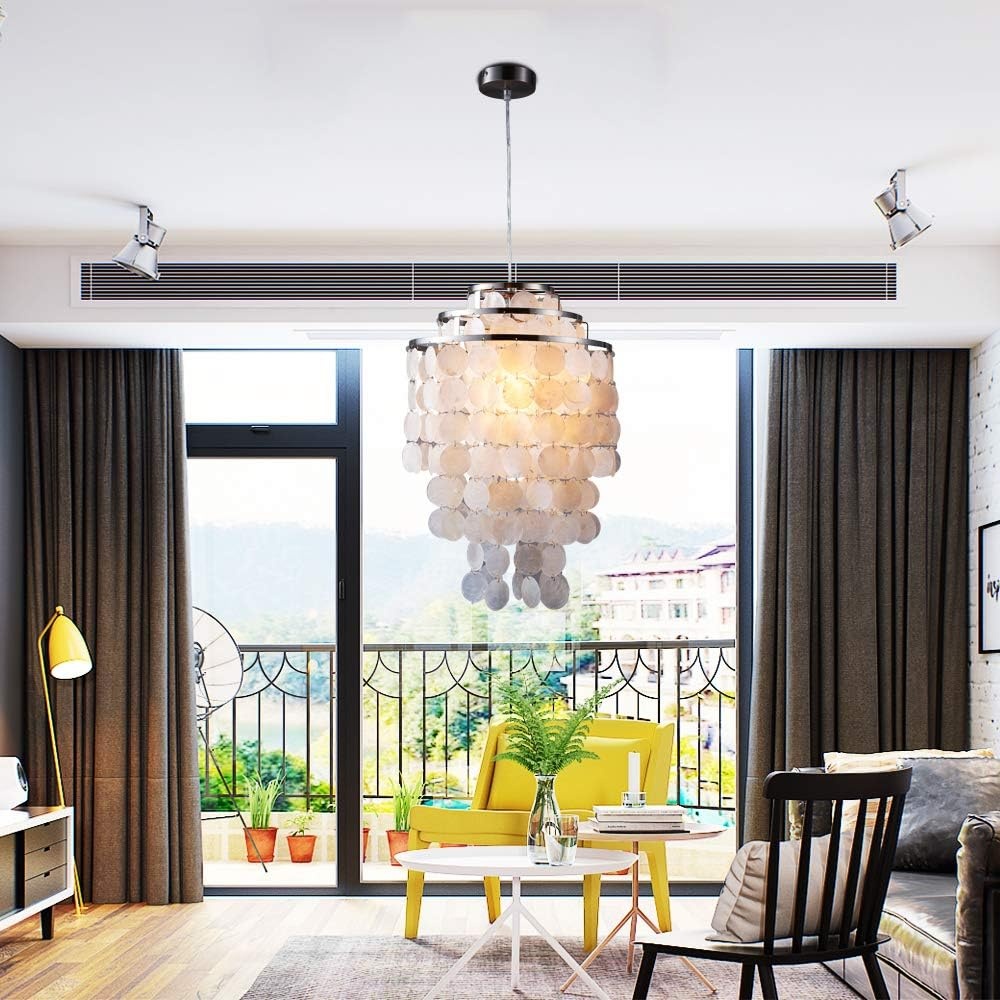 Newrays moderne Scandinavische witte natuurlijke schelp hangende hanglamp voor thuis slaapkamer woonkamer restaurant