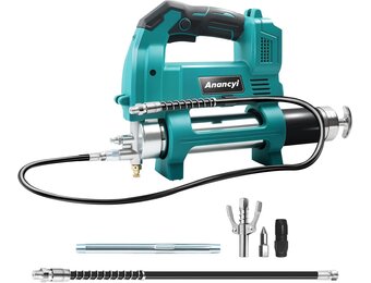 Anancyi Accu-vetpers voor Mak-ita 18 V accu, 12000 psi-druk, elektrische vetpers met 30 cm 90 cm hogedrukslang, perfect voor vrachtwagens, boerderijen, bouw en doe-het-zelf (zonder accu)