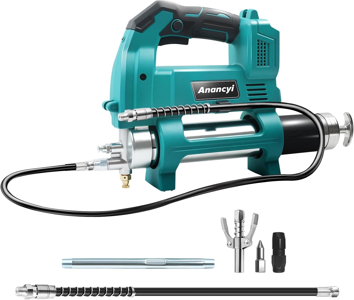 Anancyi Accu-vetpers voor Mak-ita 18 V accu, 12000 psi-druk, elektrische vetpers met 30 cm 90 cm hogedrukslang, perfect voor vrachtwagens, boerderijen, bouw en doe-het-zelf (zonder accu)