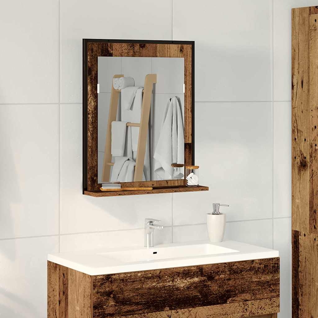 Badkamer Spiegel Oud Hout 50x12x60 cm - 47% Korting!