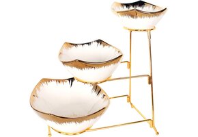 3-Laags Etagère Goudkleurig Frame - 64% Korting!