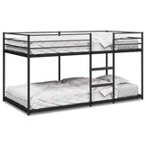 vidaXL Stapelbed zonder matras 100x200 cm staal zwart