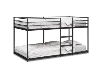 vidaXL Stapelbed zonder matras 100x200 cm staal zwart