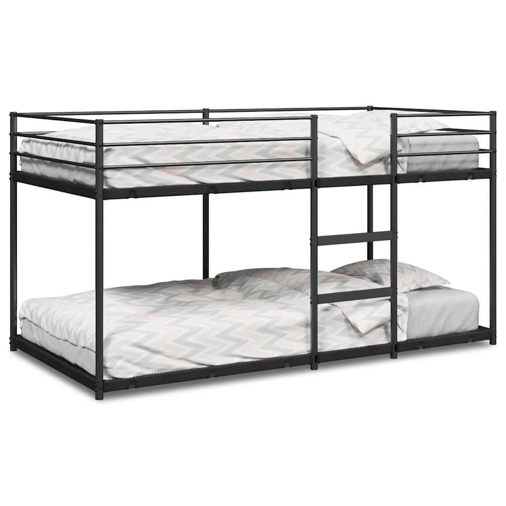vidaXL Stapelbed zonder matras 100x200 cm staal zwart