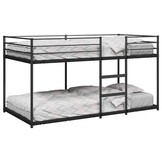 vidaXL Stapelbed zonder matras 100x200 cm staal zwart