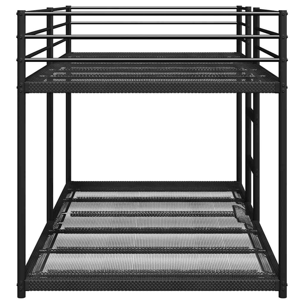 vidaXL Stapelbed zonder matras 100x200 cm staal zwart