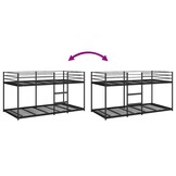 vidaXL Stapelbed zonder matras 100x200 cm staal zwart