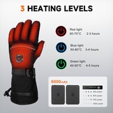 Verwarmde Handschoenen Zwart Maat XL, 5V 6000mAh Oplaadbaar
