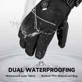 Verwarmde Handschoenen Zwart Maat XL, 5V 6000mAh Oplaadbaar