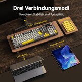 AJAZZ AK35I V3 Wired Mechanical Gaming Keyboard, 104 Toetsen met Multimedia Toetsen en Knoppen|5 Layer Pad|OEM Specification (Zwart Grijs, Met Scherm)