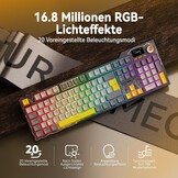 AJAZZ AK35I V3 Wired Mechanical Gaming Keyboard, 104 Toetsen met Multimedia Toetsen en Knoppen|5 Layer Pad|OEM Specification (Zwart Grijs, Met Scherm)