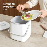 Blue Ginkgo Compostbak voor in de keuken (5 l/1,32 gallon) - filtervrij, geurdicht aanrecht voedselafvalemmer met handgrepen (Made in Korea, Green)