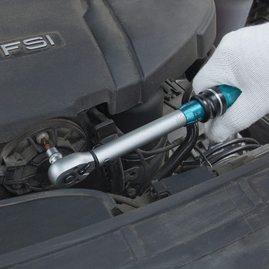 Awang 1/4" Verstelbare momentsleutel 5-25 Nm met ratel, 72 tanden