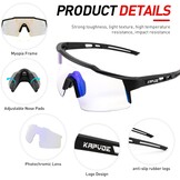 KAPVOE Fotocromische Fietsbril Heren Dames MTB Mountainbike Helder K9023