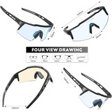 KAPVOE Fotocromische Fietsbril Heren Dames MTB Mountainbike Helder K9023