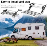 Trapladder voor camper, handmatig inklapbaar, van aluminiumlegering, enkele stap, uittrekbaar, 50,1 x 47,6 x 18,3 cm, antislip telescopisch pedaal voor camper, aanhanger, caravans