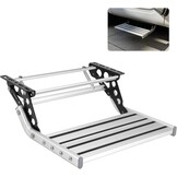 Trapladder voor camper, handmatig inklapbaar, van aluminiumlegering, enkele stap, uittrekbaar, 50,1 x 47,6 x 18,3 cm, antislip telescopisch pedaal voor camper, aanhanger, caravans