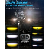 CO LIGHT Set van 2 Motor Mistlampen 20.000 Lumen Amber Geel Wit Tweekleurig Extra Koplamp Offroad Werklamp met Bedrading