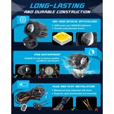CO LIGHT Set van 2 Motor Mistlampen 20.000 Lumen Amber Geel Wit Tweekleurig Extra Koplamp Offroad Werklamp met Bedrading