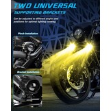 CO LIGHT Set van 2 Motor Mistlampen 20.000 Lumen Amber Geel Wit Tweekleurig Extra Koplamp Offroad Werklamp met Bedrading