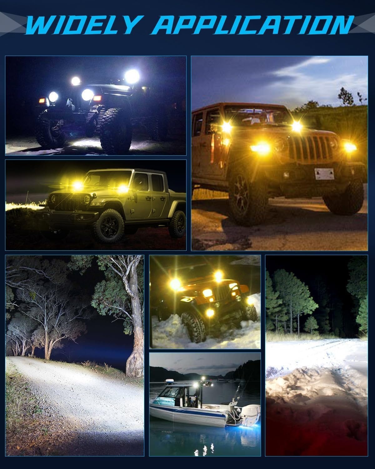 CO LIGHT Set van 2 Motor Mistlampen 20.000 Lumen Amber Geel Wit Tweekleurig Extra Koplamp Offroad Werklamp met Bedrading