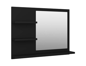 vidaXL Badkamerspiegel 60x10,5x45 cm bewerkt hout zwart