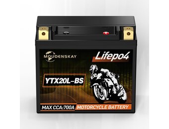 Lithium Motorfietsaccu 12V Lithium Powersports Accu met BMS (YTX20L-BS 12.8V 700CCA+) LiFePO4 Motorfiets Startaccu voor motorfietsen, ATV's, UTV's, waterscooters, enz. - Maat YTX20L-BS new