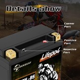 Lithium Motorfietsaccu 12V Lithium Powersports Accu met BMS (YTX20L-BS 12.8V 700CCA+) LiFePO4 Motorfiets Startaccu voor motorfietsen, ATV's, UTV's, waterscooters, enz. - Maat YTX20L-BS new