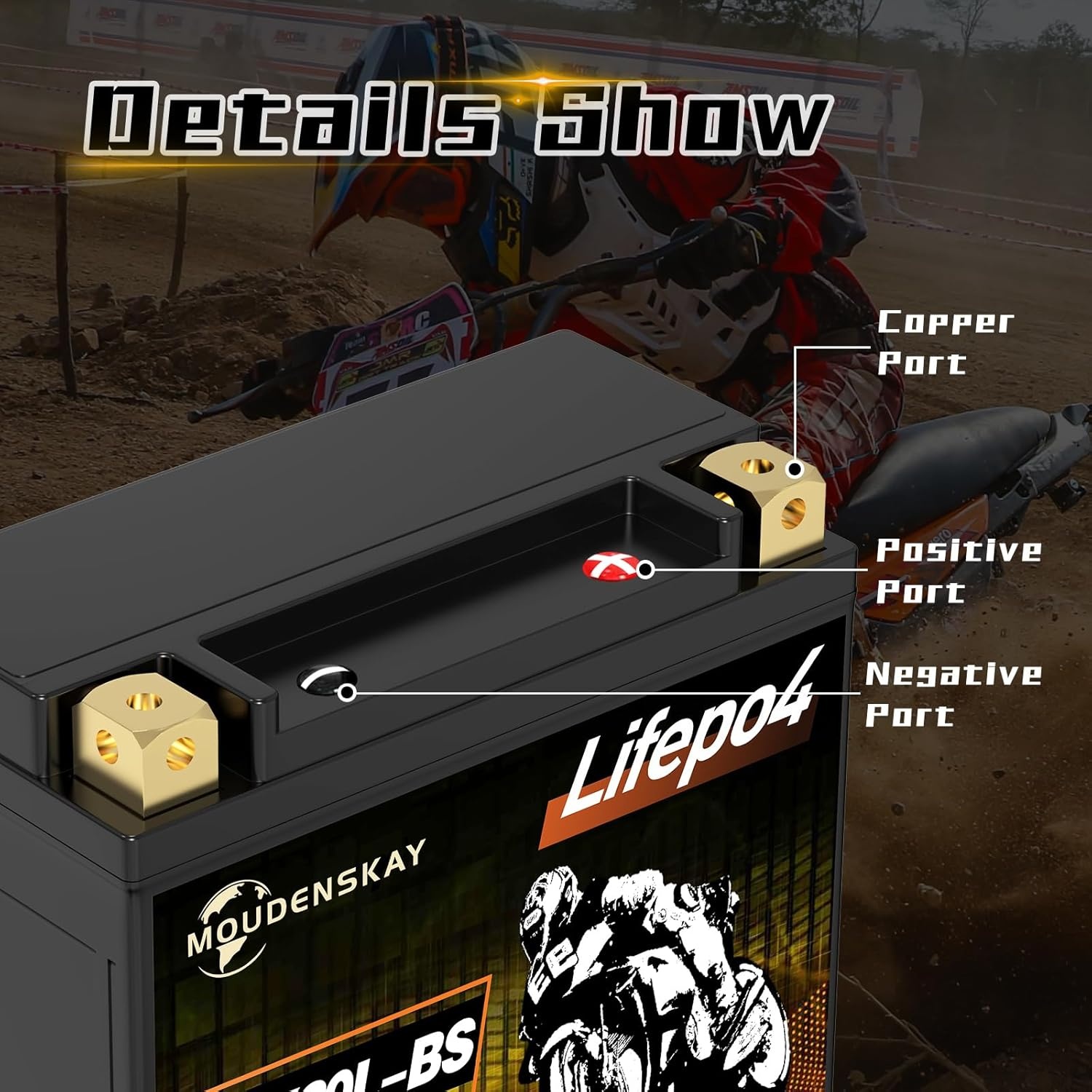 Lithium Motorfietsaccu 12V Lithium Powersports Accu met BMS (YTX20L-BS 12.8V 700CCA+) LiFePO4 Motorfiets Startaccu voor motorfietsen, ATV's, UTV's, waterscooters, enz. - Maat YTX20L-BS new
