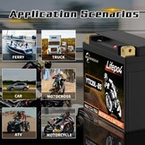 Lithium Motorfietsaccu 12V Lithium Powersports Accu met BMS (YTX20L-BS 12.8V 700CCA+) LiFePO4 Motorfiets Startaccu voor motorfietsen, ATV's, UTV's, waterscooters, enz. - Maat YTX20L-BS new