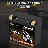 Lithium Motorfietsaccu 12V Lithium Powersports Accu met BMS (YTX20L-BS 12.8V 700CCA+) LiFePO4 Motorfiets Startaccu voor motorfietsen, ATV's, UTV's, waterscooters, enz. - Maat YTX20L-BS new